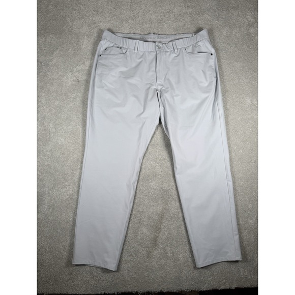 Under‎ Armour Gray Golf Pants Size 42x32 Flat Front Lightweight Performance Euc - Picture 3 of 10
